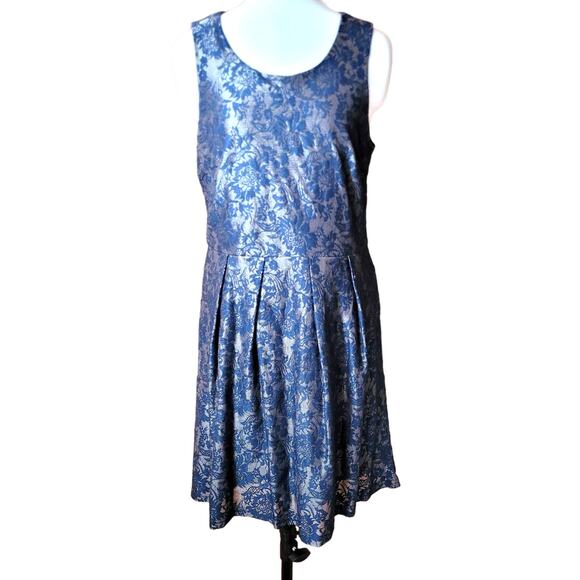 Forever 21 Plus Size Dress XL Blue Sleeveless Lace Fit & Flare Cocktail Glam Y2K - Picture 1 of 8